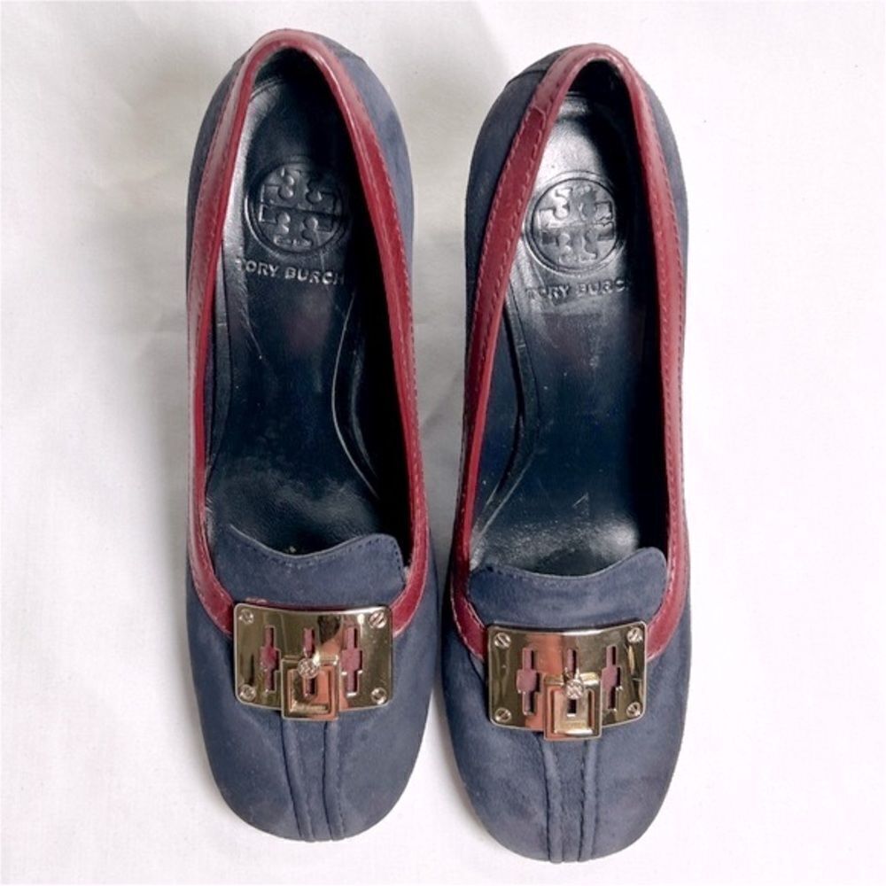Tory Burch Women's Blue and Red Flats